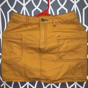 Forever 21 X-Small Yellow Mini Utility Skirt